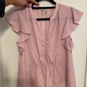 XS Joie Pink Work Shirt, Loose Fit